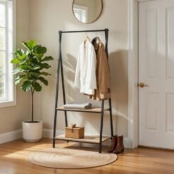 Bragg Essential Ladder Shelf with Clothes Hanging Rail