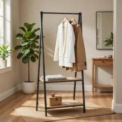 Bragg Essential Ladder Shelf with Clothes Hanging Rail