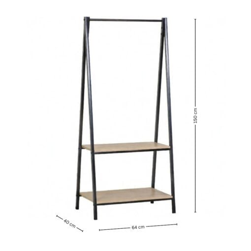 Bragg Essential Ladder Shelf with Clothes Hanging Rail Dimensions