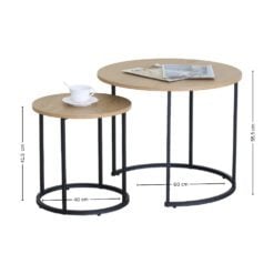 Bragg Essential Round Nesting Coffee Tables Dimensions