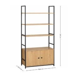 Bragg Essential Storage Bookshelf with Cabinet Dimensions