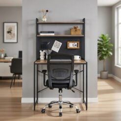 Bragg Essential Student Work Desk with Shelves and Pegboard