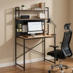 Bragg Essential Student Work Desk with Shelves and Pegboard