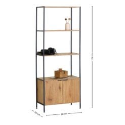 Bragg Essential Tall Storage Bookshelf with Cabinet Dimensions