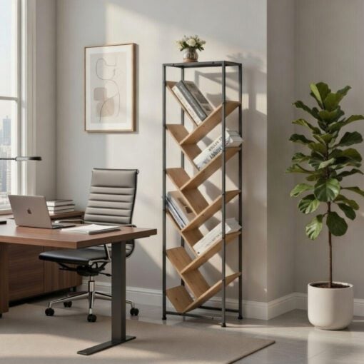 Bragg Essential Zigzag Bookshelf Display Rack Office