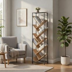 Bragg Essential Zigzag Bookshelf Display Rack Living Room