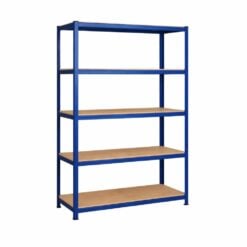 Bragg Heavy-Duty 5-Tier 2m Tall Industrial Steel Storage Shelves, Blue