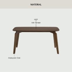 Bragg Acker 6-Seater Dining Table, Dark Oak Materials