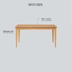 Bragg Allegro 6-Seater Dining Table, Oak Material