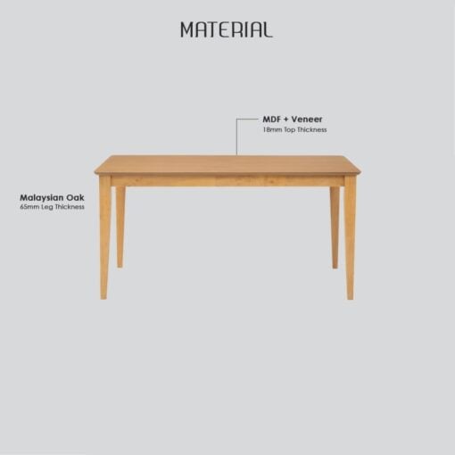 Bragg Allegro 6-Seater Dining Table, Oak Material