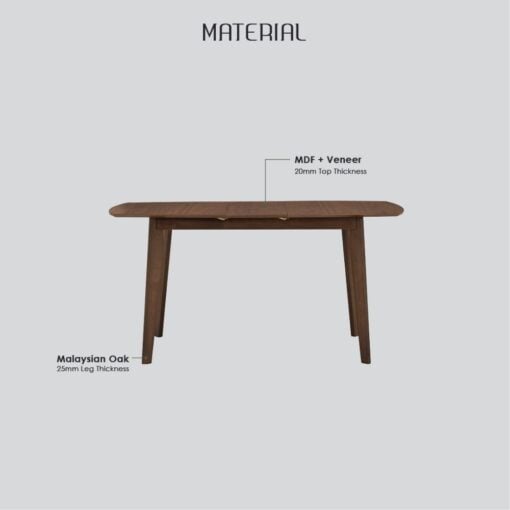 Bragg Arthur Extendable Dining Table, Dark Oak Material