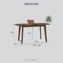 Bragg Arthur Extendable Dining Table, Dark Oak Dimensions