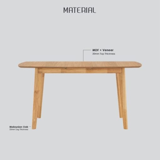 Bragg Arthur Extendable Dining Table, Oak Material