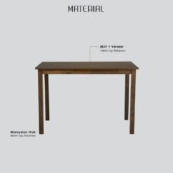Bragg Faye 4-Seater Dining Table and Chairs Set, 5-Piece, Dark Oak Table Material
