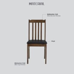 Bragg Faye 4-Seater Dining Table and Chairs Set, 5-Piece, Dark Oak Chair Material