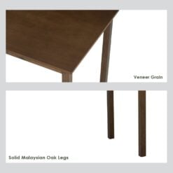 Bragg Faye 4-Seater Dining Table and Chairs Set, 5-Piece, Dark Oak Table Materials