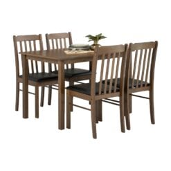 Bragg Faye 4-Seater Dining Table and Chairs Set, 5-Piece, Dark Oak