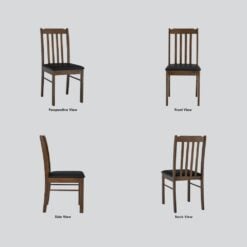 Bragg Faye 4-Seater Dining Table and Chairs Set, 5-Piece, Dark Oak Chair Angles