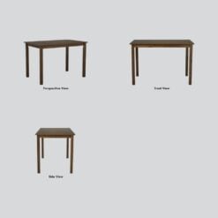 Bragg Faye 4-Seater Dining Table and Chairs Set, 5-Piece, Dark Oak Table Angles