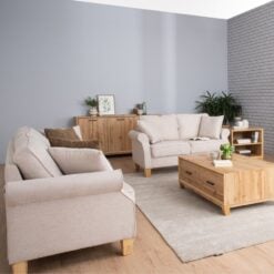 Bragg Impala 2-Seater Sofa Couch with Scatter Cushions, Beige