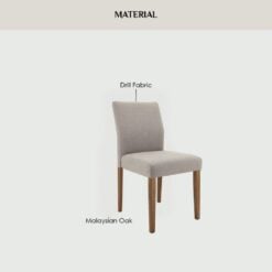 Bragg Ladee Dining Chairs, Set of 2, Light Grey Material