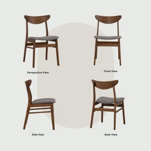 Bragg Macy Dining Chairs, Set of 2, Brown Grey