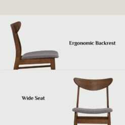Bragg Macy Dining Chairs, Set of 2, Brown Grey Features