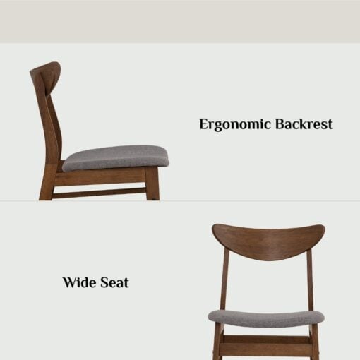 Bragg Macy Dining Chairs, Set of 2, Brown Grey Features