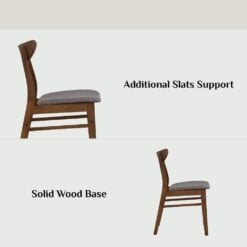 Bragg Macy Dining Chairs, Set of 2, Brown Grey Features