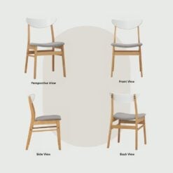 Bragg Macy Dining Chairs, Set of 2, Oak White Grey