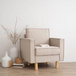 Bragg Nexon 1-Seater Armchair Sofa Couch, Beige