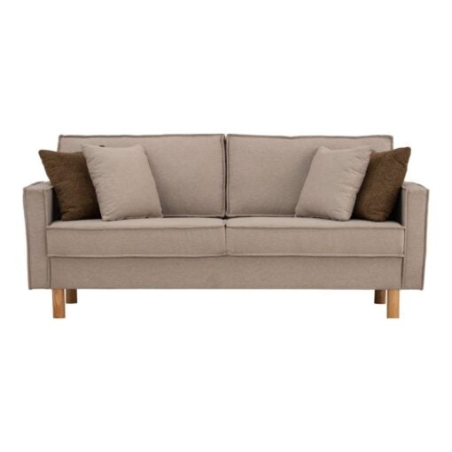 Bragg Nexon 3-Seater Sofa Couch with Scatter Cushions, Beige