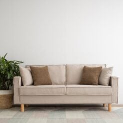 Bragg Nexon 3-Seater Sofa Couch with Scatter Cushions, Beige