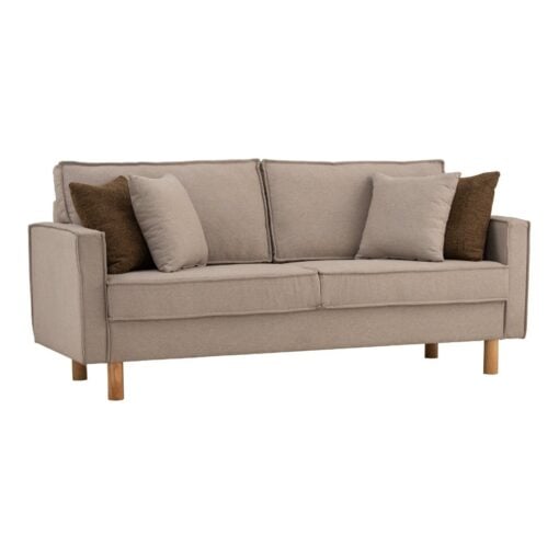 Bragg Nexon 3-Seater Sofa Couch with Scatter Cushions, Beige