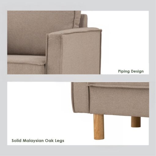 Bragg Nexon 3-Seater Sofa Couch with Scatter Cushions, Beige