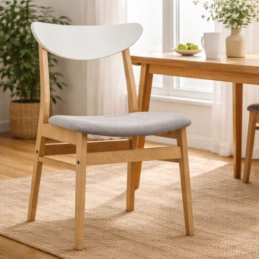 Bragg Macy Dining Chairs, Set of 2, Oak White Grey