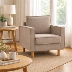Bragg Nexon 1-Seater Armchair Sofa Couch, Beige