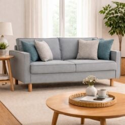 Bragg Nexon 3-Seater Sofa Couch with Scatter Cushions, Light Blue