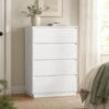 Bragg Chest of Drawers Storage Cabinet, 4 Drawers, White