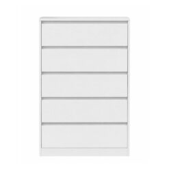 Bragg Chest of Drawers Storage Cabinet, 5 Drawers, White