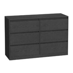 Bragg Lorne Chest of Drawers Storage Wardrobe, 6 Drawers, Black