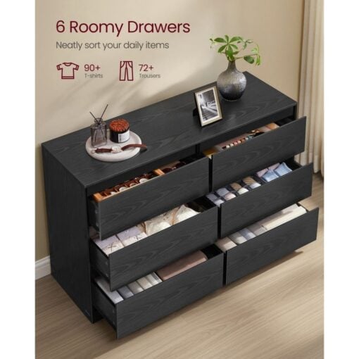 Bragg Lorne Chest of Drawers Storage Wardrobe, 6 Drawers, Black Drawers