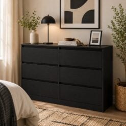 Bragg Lorne Chest of Drawers Storage Wardrobe, 6 Drawers, Black