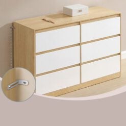 Bragg Lorne Chest of Drawers Storage Wardrobe, 6 Drawers, Oak & White