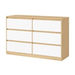 Bragg Lorne Chest of Drawers Storage Wardrobe, 6 Drawers, Oak & White