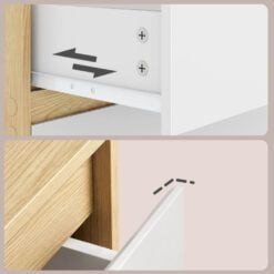 Bragg Lorne Chest of Drawers Storage Wardrobe, 6 Drawers, Oak & White Drawers