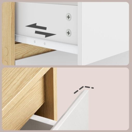 Bragg Lorne Chest of Drawers Storage Wardrobe, 6 Drawers, Oak & White Drawers