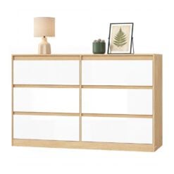 Bragg Lorne Chest of Drawers Storage Wardrobe, 6 Drawers, Oak & White