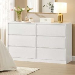 Bragg Lorne Chest of Drawers Storage Wardrobe, 6 Drawers, White