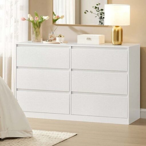 Bragg Lorne Chest of Drawers Storage Wardrobe, 6 Drawers, White